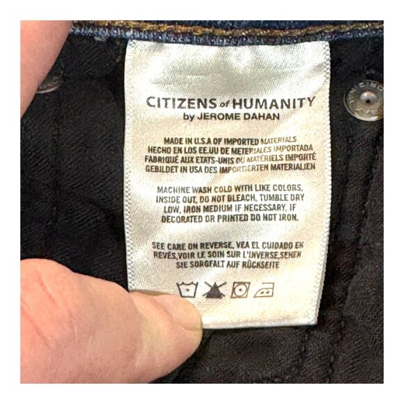 Citizens Of Humanity Jeans Mens 34 Blue Dark Wash Perfect WHISKERED Made in USA - Picture 7 of 8